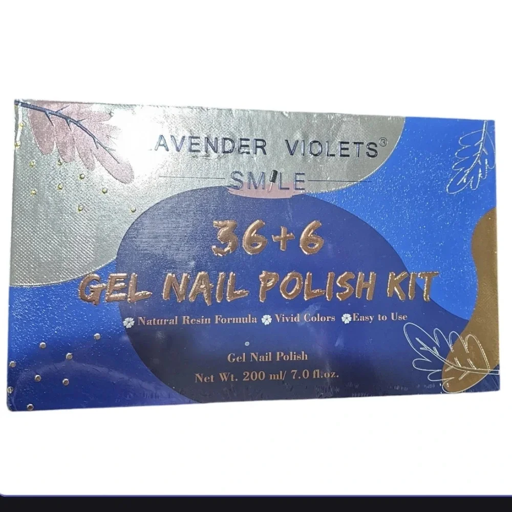 36 ct Gel Nail Manicure set New In Box Winter Leaves Collection